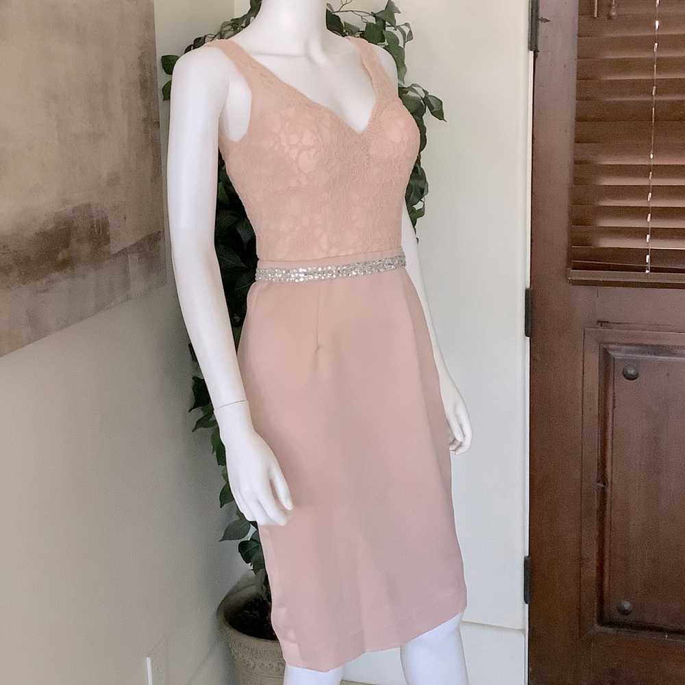 🥳HP🎉 Mori Lee Blush Satin Dress